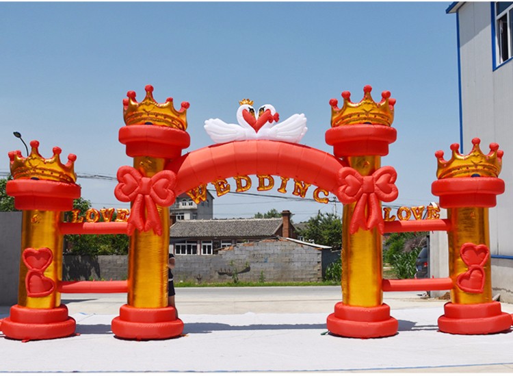 新龙镇红色婚庆气模拱门